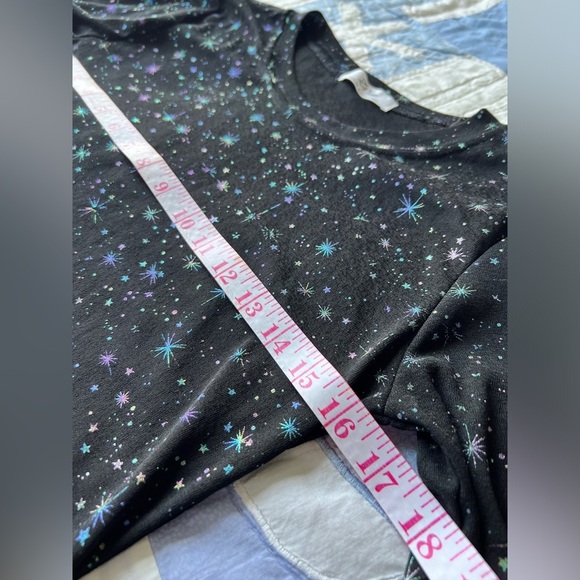 Zi Ying Womens Black Fairycore Sheer Mesh Star Design Long Sleeve Top Small - Picture 6 of 9